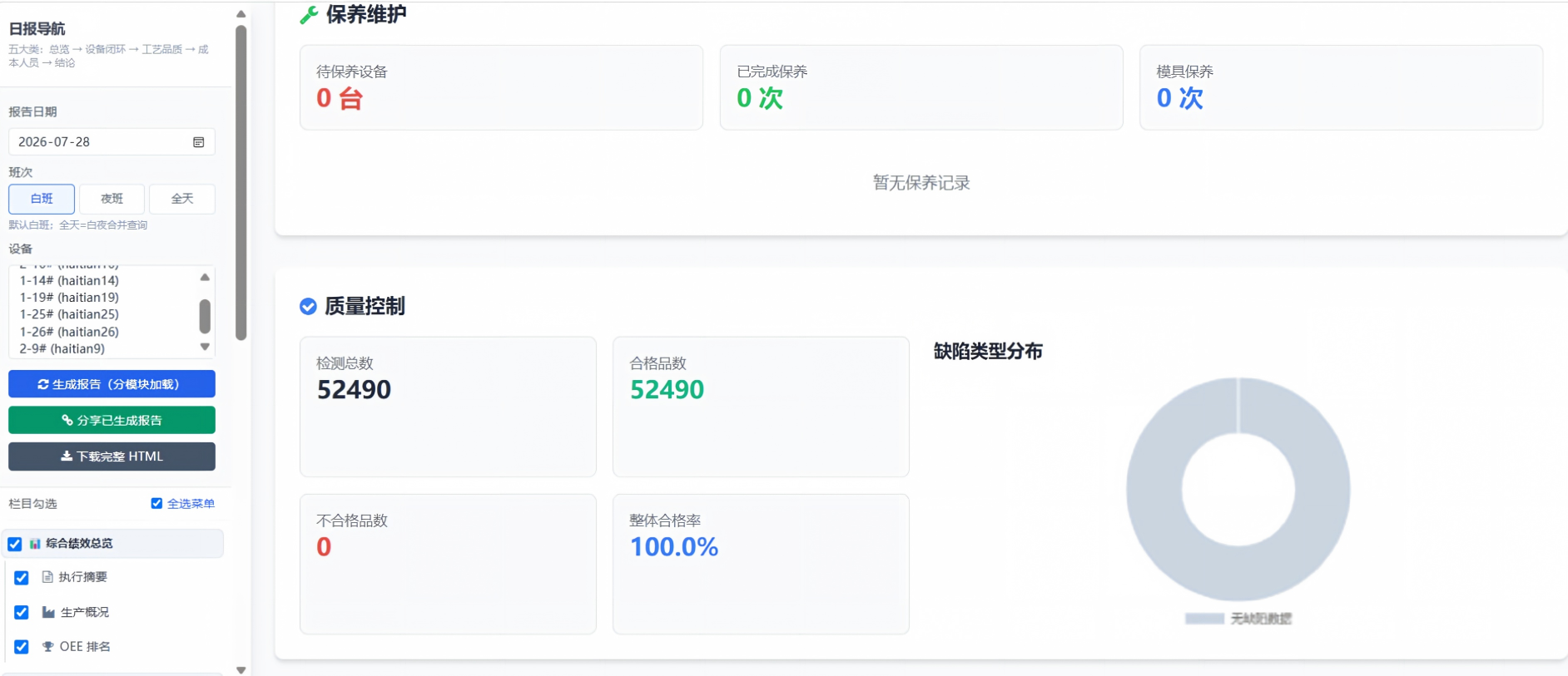 日报-保养维护/质量控制